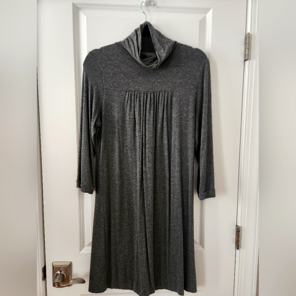 Cozy Gray Cowl Neck Dress